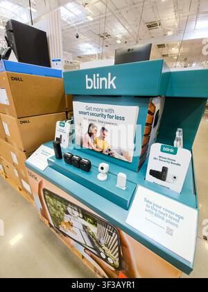 PLANO, TX, USA - JULY 19, 2026: Blink security camera products showcased at a Costco store, highlighting home security solutions. Blink is known for i Stock Photo