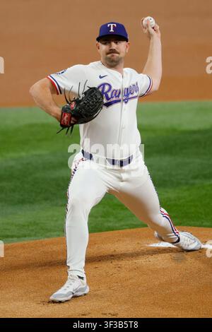 Texas Rangers pitcher Tyler Alexander winds up to deliver to the Boston ...