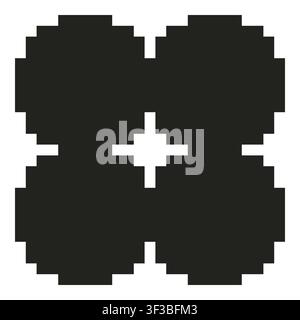 Vector retro pixel art geometric shape. Minimal 8-bit style frame and abstract design element isolated on background. Stock Vector