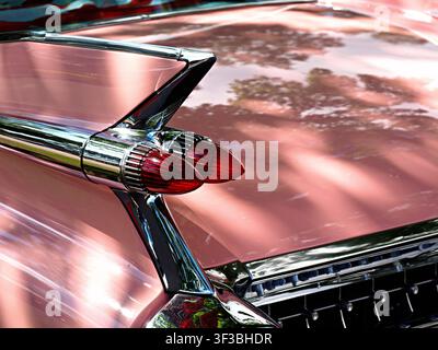 Big taillight close up shot of an American vintage car, spare parts or restoration concept Stock Photo