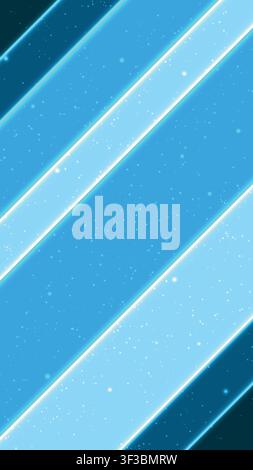 Modern abstract background featuring diagonal glowing neon stripes and shiny glitter particles, Vertical layout Stock Vector