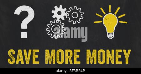 Question Mark, Gears, Light Bulb Concept - Save More Money Stock Photo