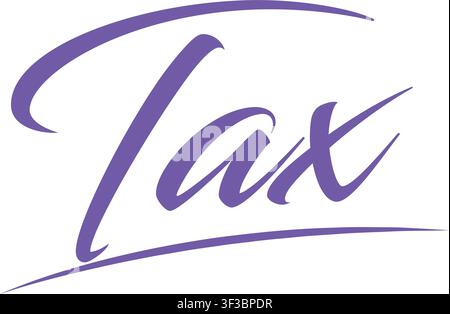 Tax Handwritten Style Logo Stock Vector