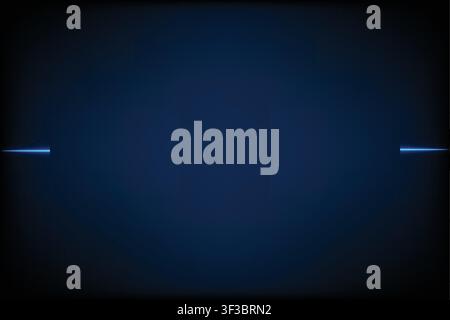 Abstract tech background featuring a bright blue glowing circular HUD interface on a dark grid pattern Stock Vector