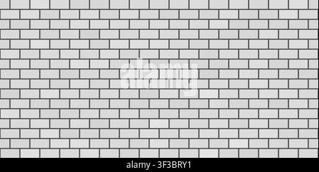 Brick wall seamless pattern. Grey ceramic stone tile, black and white brickwall vector illustration, old brick house construction wallpaper, flat simp Stock Vector