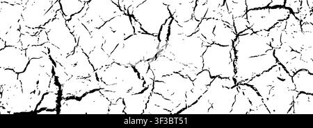 Grunge crack textured pattern, broken concrete wall background. Broken ice structure, road after earthquake, dry mud pattern, rough cracked stone, dis Stock Vector