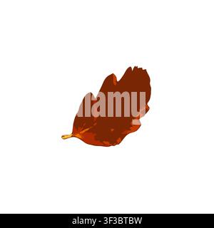 Autumn Leaf Icon Isolated, Colored Autumn Tree Leaves Symbol, Red Orange Foliage Silhouette, Fall Leaf Contour on White Background, Vector Illustratio Stock Vector