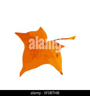 Autumn Leaf Icon Isolated, Colored Autumn Tree Leaves Symbol, Red Orange Foliage Silhouette, Fall Leaf Contour on White Background, Vector Illustratio Stock Vector