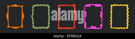 Colorful Scalloped Border Set Stock Vector