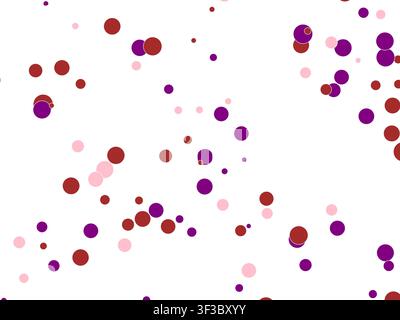 abstract artwork featuring circles in brown, purple, pink tones with white border useful as a background Stock Photo