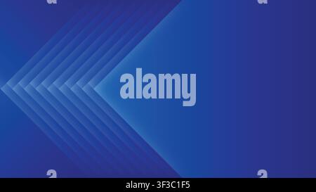 Modern blue abstract background with vibrant overlapping chevron layers, smooth gradients and copy space Stock Vector