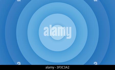Modern bright blue gradient background featuring concentric circles, clean geometric layers and smooth shadow style Stock Vector