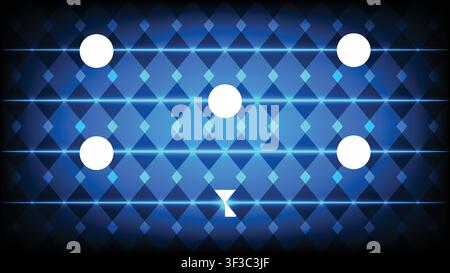 Futuristic blue neon diamond geometric pattern background with glowing light effect Stock Vector