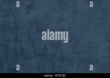 Abstract Plaster Background With Tactile Multi Directional Dusty Blue Paint Brush Strokes Stock Photo