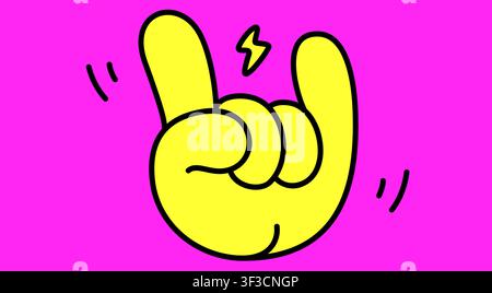 Rock. Hand sign. Gesture fingers Stock Vector