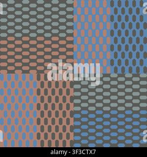 Retro checkerboard mosaic seamless pattern with modern geometric textile print vector illustration Stock Vector