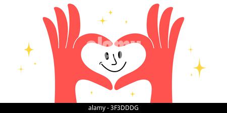 Hand sign Heart Love. Lovely hand gesture sign Stock Vector