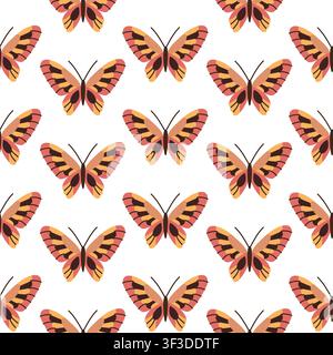 Seamless simple pattern with butterflies Stock Vector