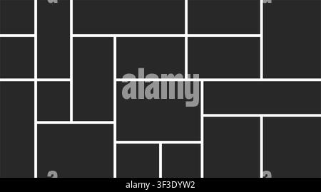 A versatile multi photo collage template grid featuring a geometric arrangement of rectangular frames for family portraits and photography. Stock Vector