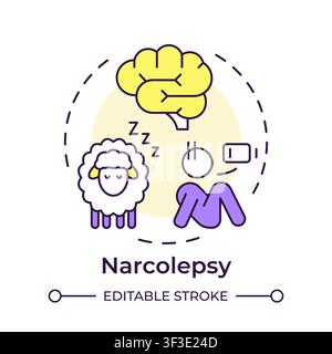 Narcolepsy multi color concept icon Stock Vector