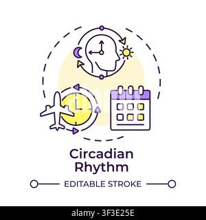Circadian rhythm multi color concept icon Stock Vector