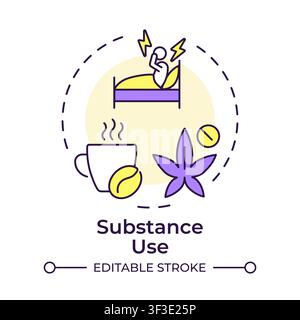 Substance use multi color concept icon Stock Vector
