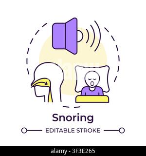 Snoring multi color concept icon Stock Vector