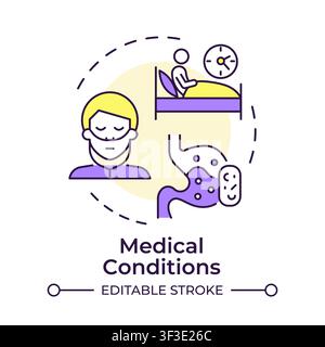 Medical conditions multi color concept icon Stock Vector