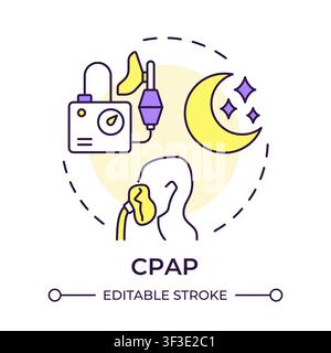 CPAP multi color concept icon Stock Vector