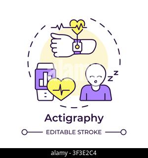 Actigraphy multi color concept icon Stock Vector