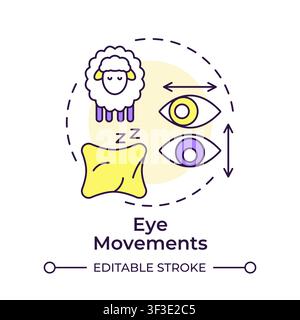 Eye movements multi color concept icon Stock Vector