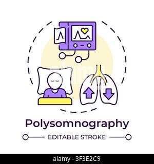 Polysomnography multi color concept icon Stock Vector