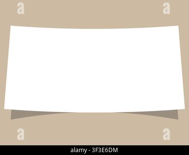A clean white curved paper sheet mockup with soft drop shadow isolated on a neutral background for presentational displays. Stock Vector