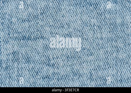 Seamless macro background texture light blue washed denim fabric material Stock Photo
