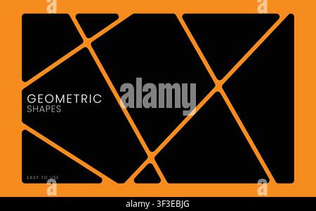 Abstract Geometric Orange Black Background Modern Polygonal Vector Illustration Stock Vector