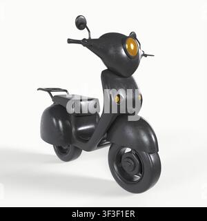 Scooter design with black color in 3d rendering isolated on white background Stock Photo