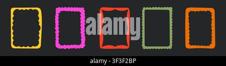 Colorful Hand Drawn Frame Set Stock Vector