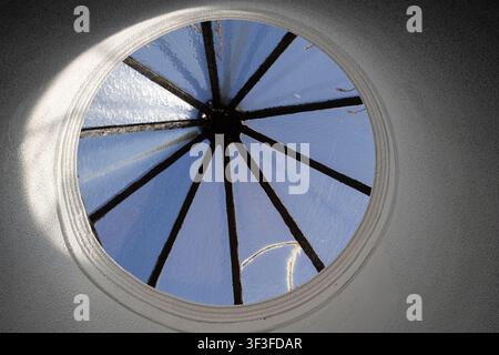 Skylight Dome with Blue Sky View Stock Photo