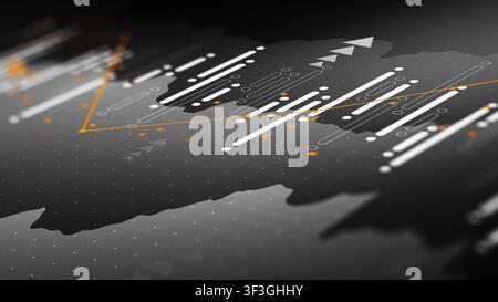 Business chart shows stock exchange data and trends in a dynamic market environment Stock Photo