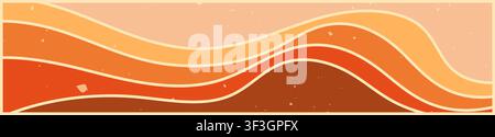 Colorful groovy zebra picture with wavy retro lines. Stock Vector