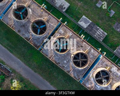 3 Fan Array Aerial view of a large pharmaceutical facility featuring extensive ...