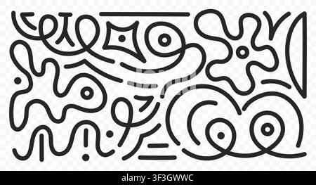 Abstract Doodle Line Elements Stock Vector
