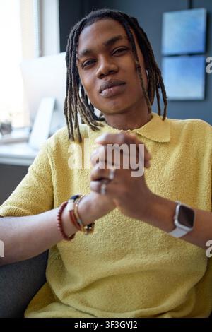Portrait of Black Adult Man Posing for Personal Branding Stock Photo