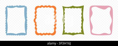 Colorful Hand Drawn Square Frames Collection Stock Vector