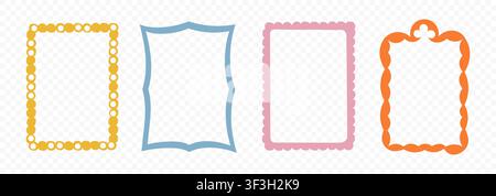 Colorful Hand Drawn Square Frames Collection Stock Vector