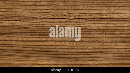 Zebrano wood surface brown and dark stripes Stock Photo