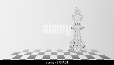 Graphic image of king figure on chess board Stock Vector