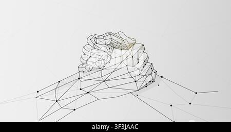 Illustrative image of two connected male hands Stock Vector