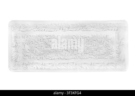 Glass rectangular dish isolated on white background Stock Photo