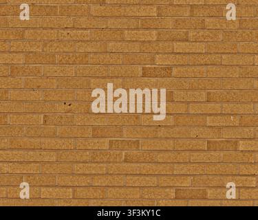 A flat view of a tan brick wall with uniform horizontal mortar lines, suitable as a seamless background texture. Stock Photo